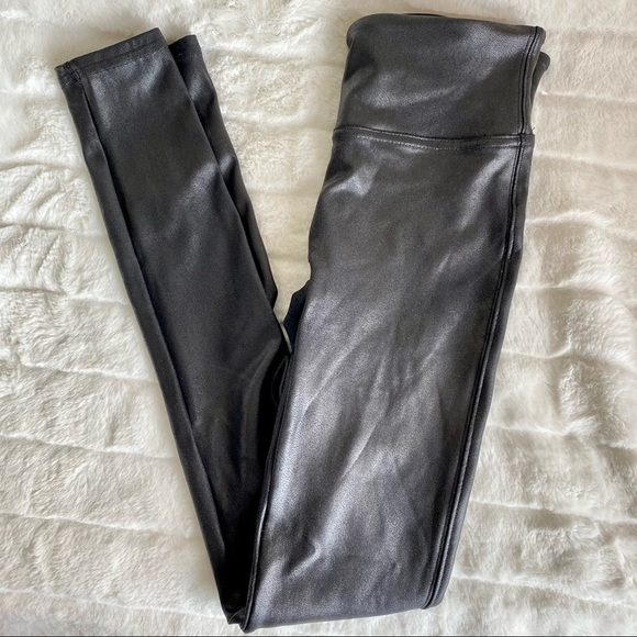 SPANX Faux Leather Black High Rise Leggings - Picture 7 of 7